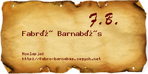 Fabró Barnabás névjegykártya
