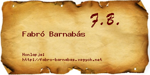 Fabró Barnabás névjegykártya